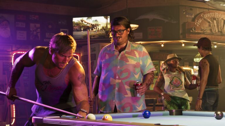 Cal Hampton autour d’une table de billard — capture officielle GTA VI