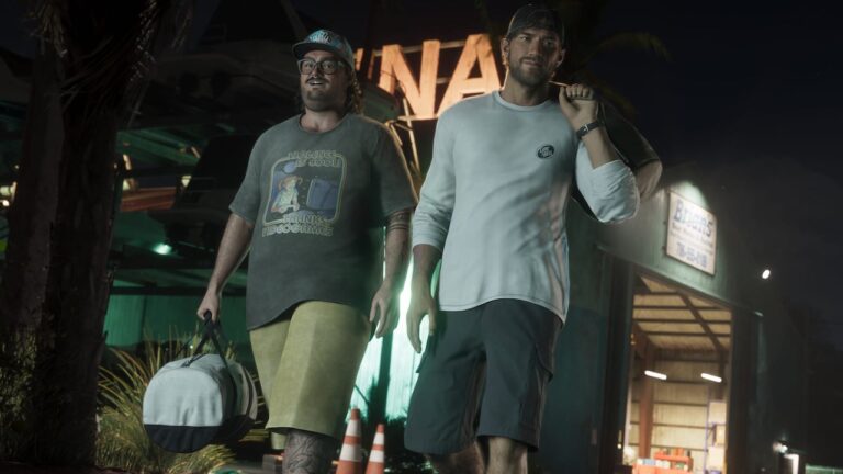 Cal Hampton dans une rue de nuit — capture officielle GTA VI