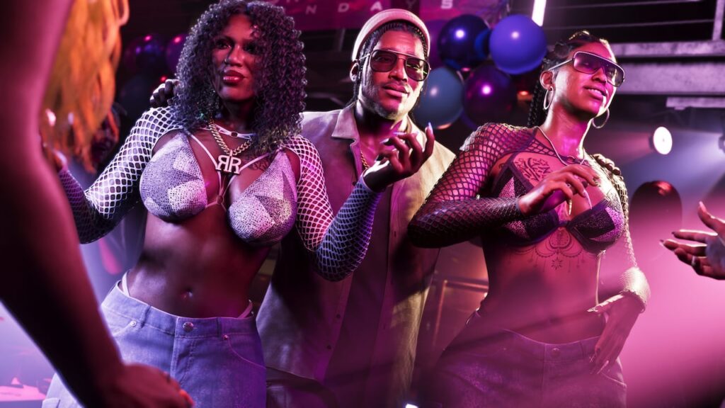 Dre’Quan Priest dans un club éclairé de néons — capture officielle GTA VI