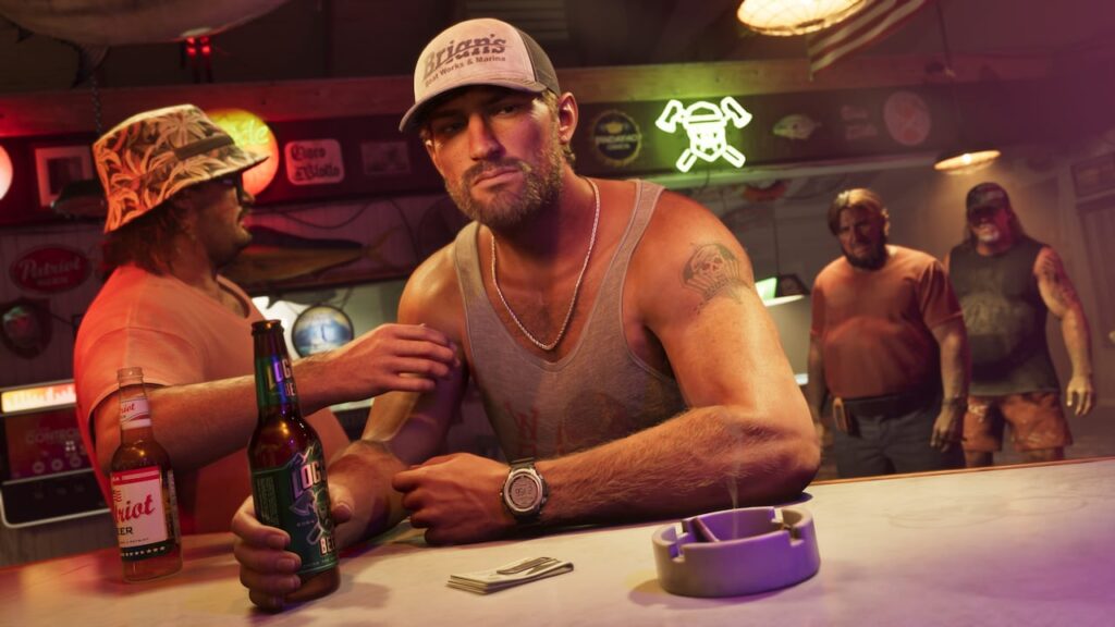 Jason Duval dans un bar de Leonida — capture officielle GTA VI