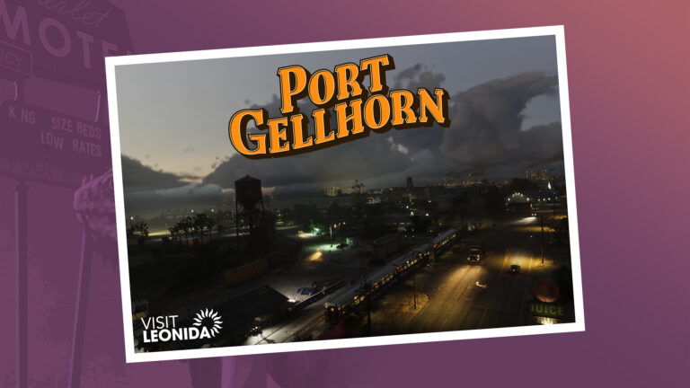 Carte postale officielle de Port Gellhorn — Rockstar Games.