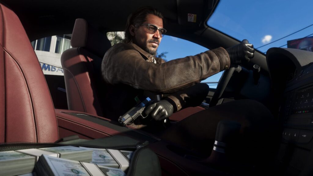 Raul Bautista au volant d’une voiture — capture officielle GTA VI