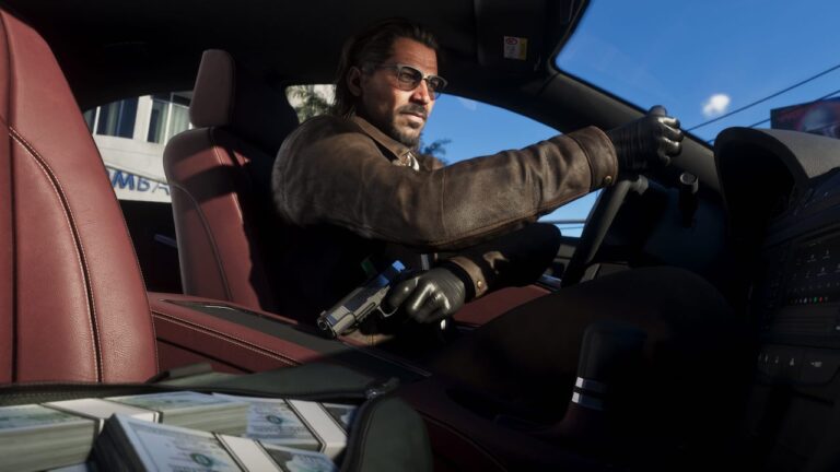Raul Bautista au volant d’une voiture — capture officielle GTA VI